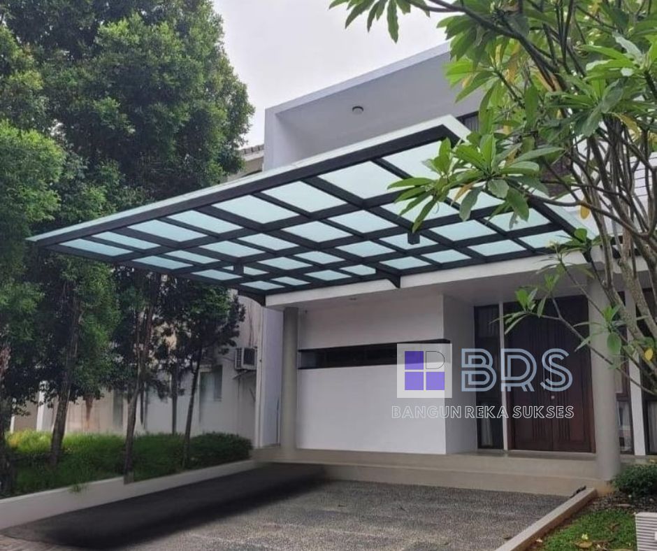 Jual Carport Atap Kaca Buram
